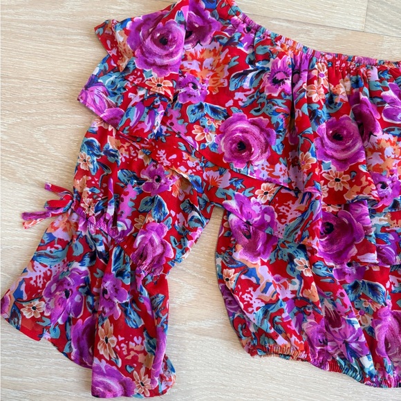 Forever 21 Vibrant Floral Off-Shoulder Blouse - Picture 6 of 8